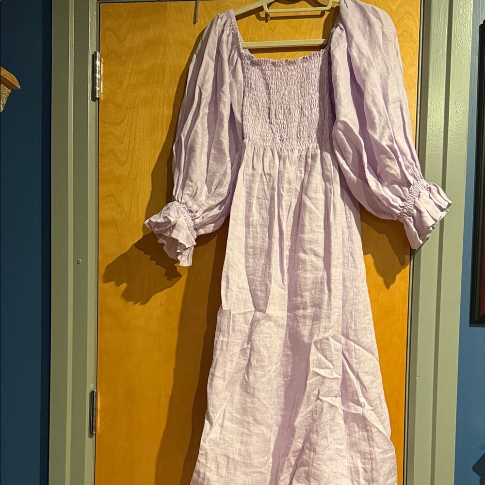 Lavender Puff Sleeve Sleeper Dress